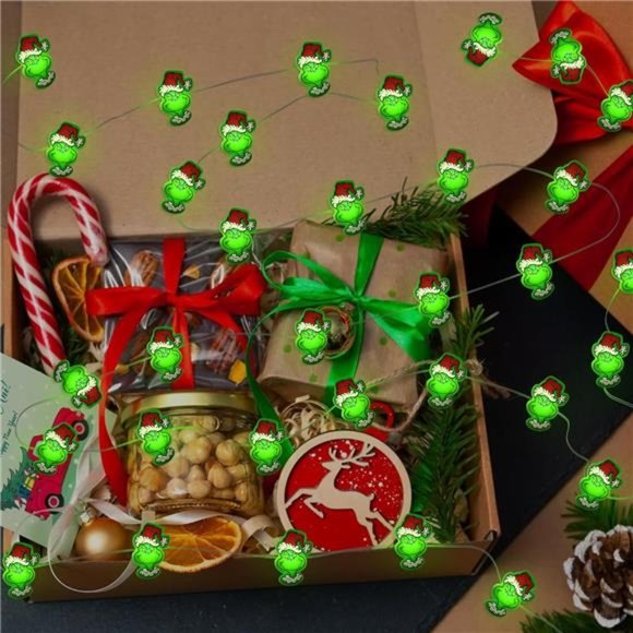 10 FT 30 LED Battery Operated Christmas Lights with Timer Green Christmas Lights - Picture 7 of 7